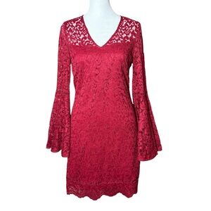 White House Black Market Red Lace Mini Dress